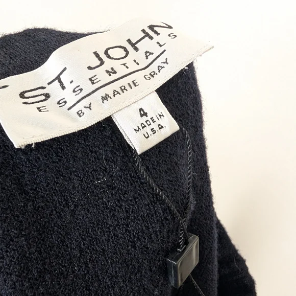 VINTAGE ST.JOHN Retro Dark Blue Knit Luxury Skirt Size 4 NWOT! - Picture 2 of 5